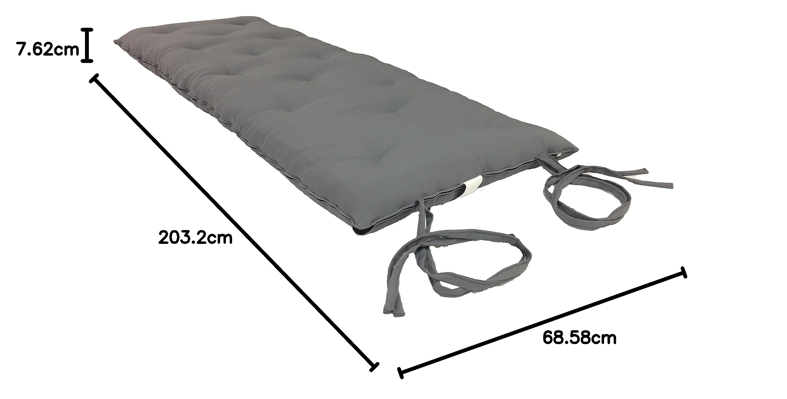 D&D Futon Furniture Traditionelle japanische Boden-Futon-Matratzen, faltbare Kissenmatten, Yoga, Meditaion, Einzelgröße, 7,6 cm dick x 68,6 cm breit x 203,2 cm lang (grau)