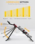 GuuG Ab Machine Stomach Workout: Adjustable Ab Trainer Abdominal Machine Ab Cruncher Core Strength Training Equipment Foldable for Women and Men for Home Gym