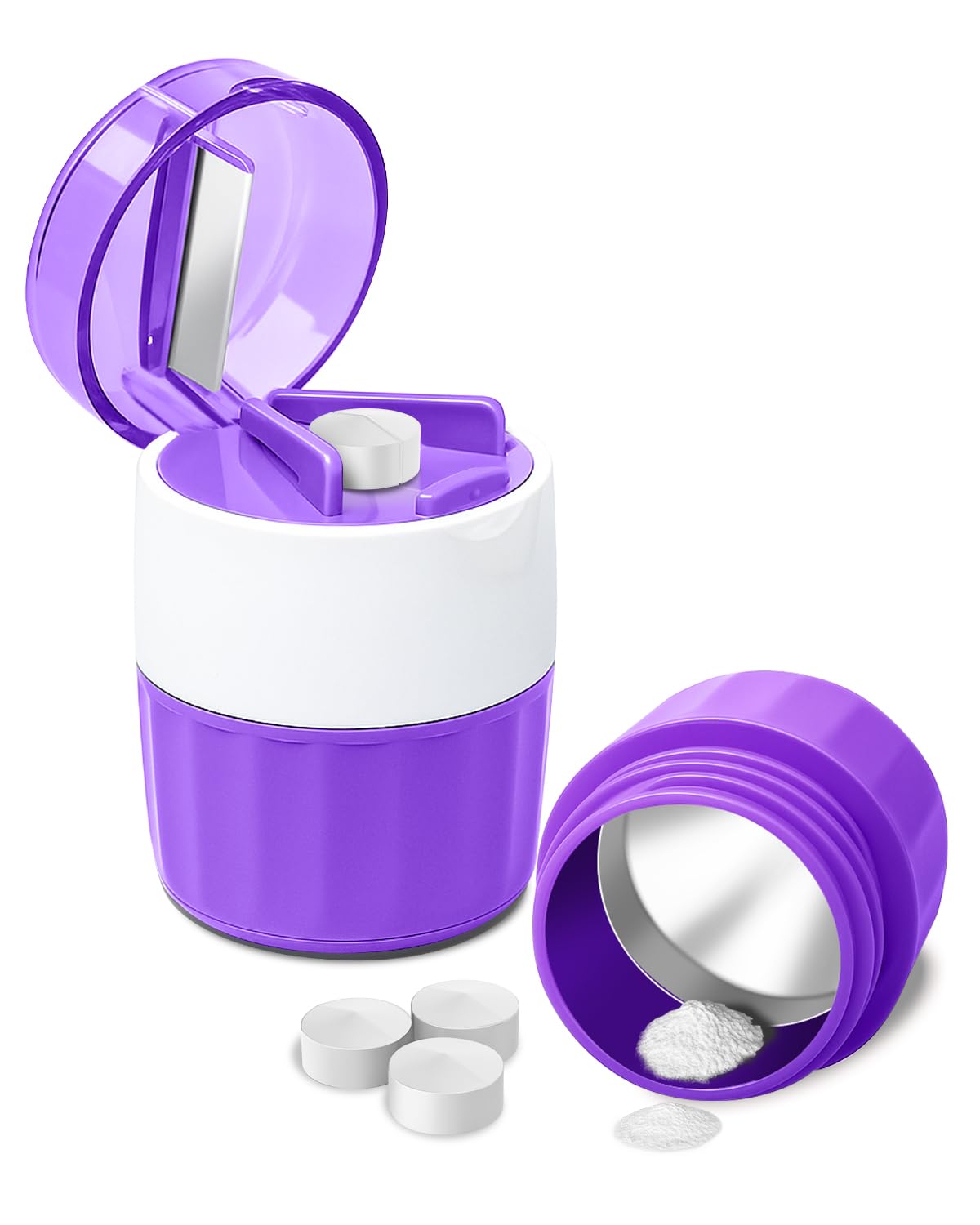 Pill Crusher Fine Powder - Cotatoc 3-in-1 Pill Crusher with Stainless Steel Grinding Pestle, Portable Pill Cutter and Crusher for Elderly and Pets (Pink) — Amazon image 10