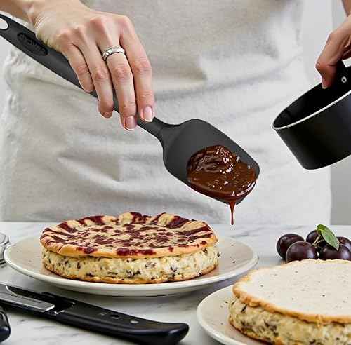 Vista 52 de Guantes de horno con almohadillas calientes resistentes al calor y cinco espátulas de silicona diseñadas para cocinar en la cocina, guantes