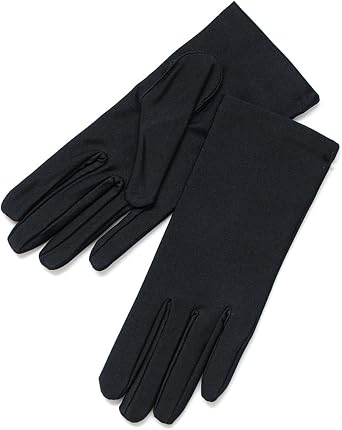 White, Black & Ivory Nylon Formal Womens Gloves