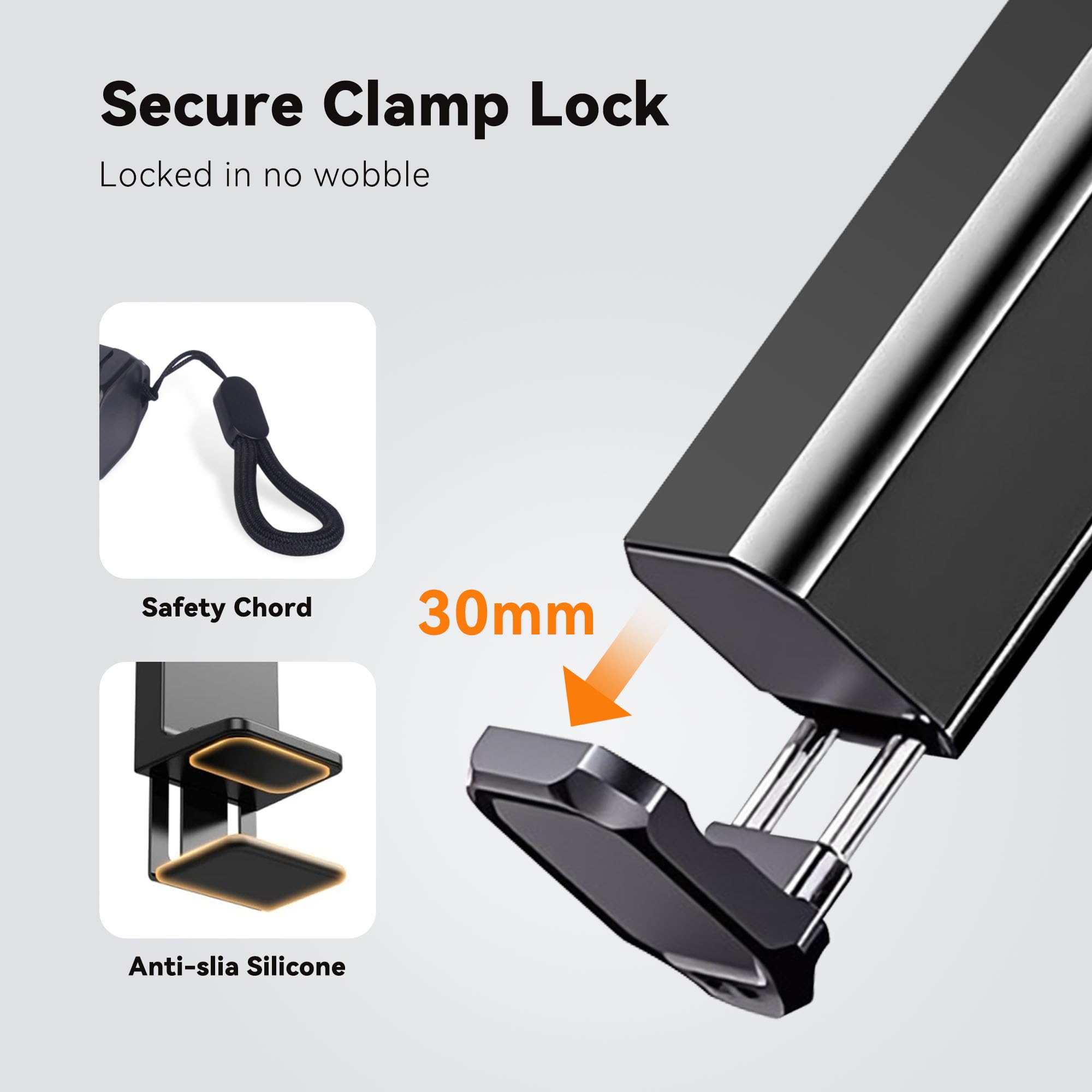 Universal Airplane In Flight Phone Mount. Handsfree Phone Holder For Desk With Multi-Directional