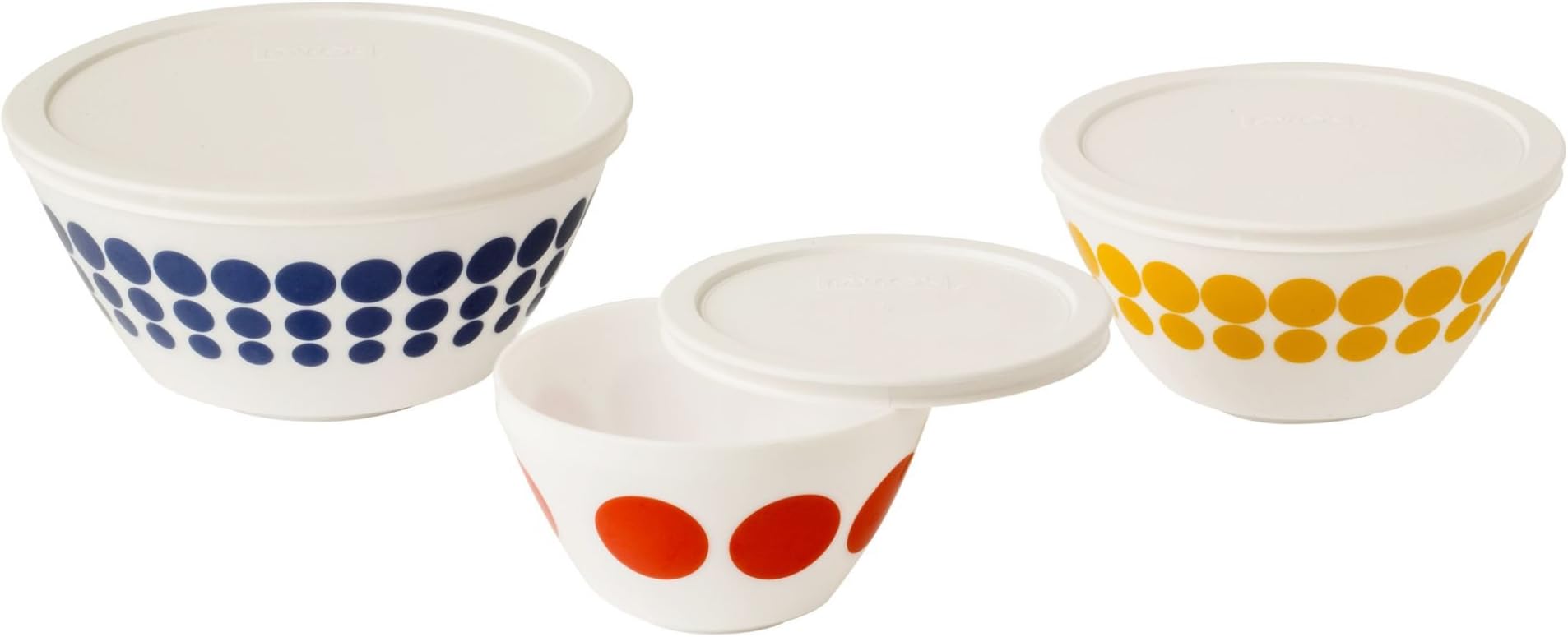 Vintage Charm Spot on 6 Piece Mixing Bowl Set, Red/Blue/Yellow