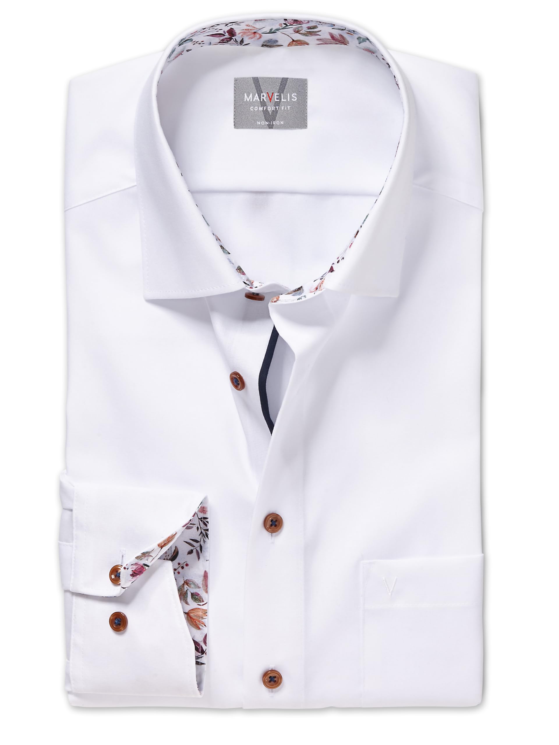 Marvelis New Kent 700014 Men's Business Shirt Long Sleeve Plain Comfort Fit, Light blue 10, 16