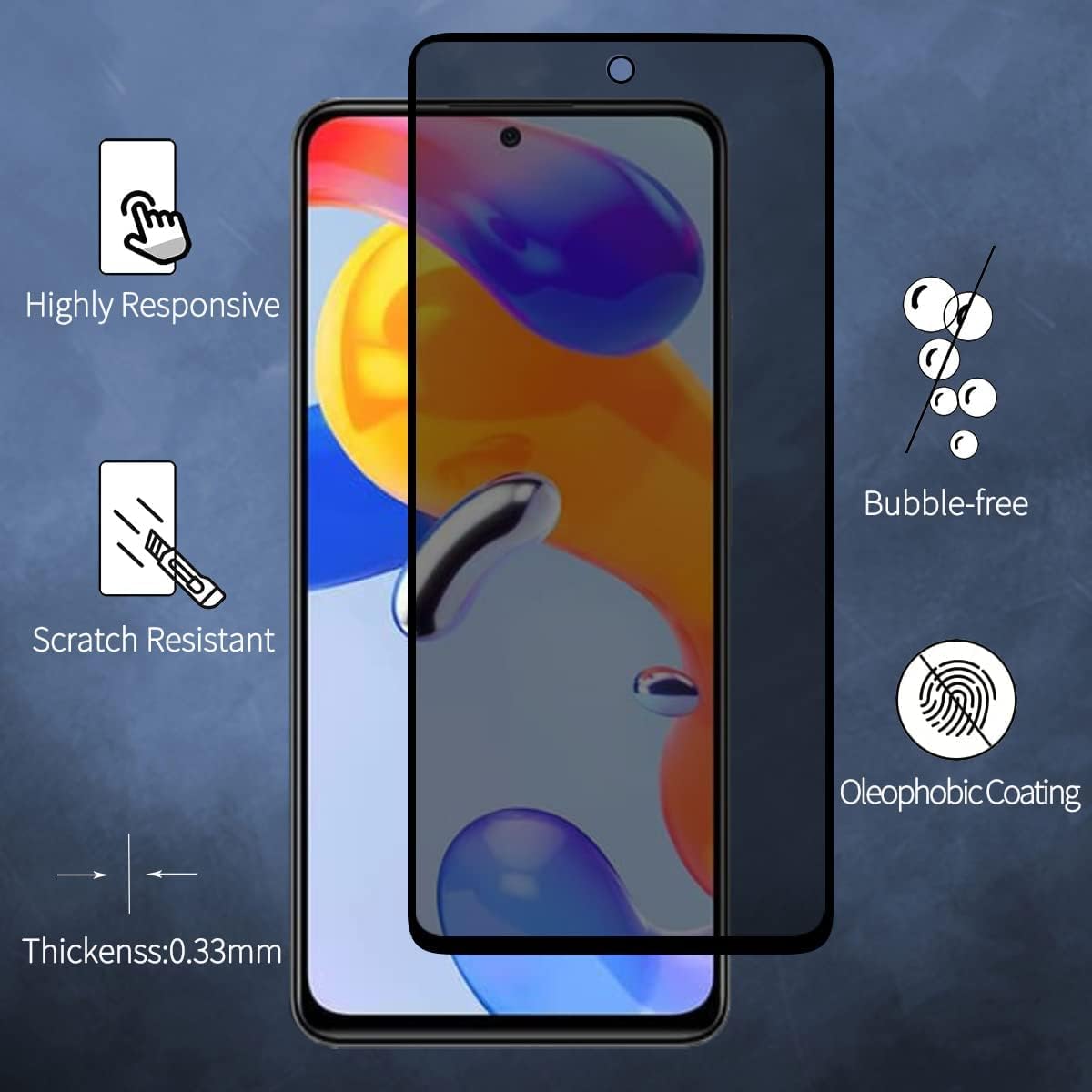 2.5d Protezione Completa Della Colla Per Oppo A54S Vetro Temperato 9h Ksix Con Bordo Nero 1 Unita L9152sc07 - Foto 3