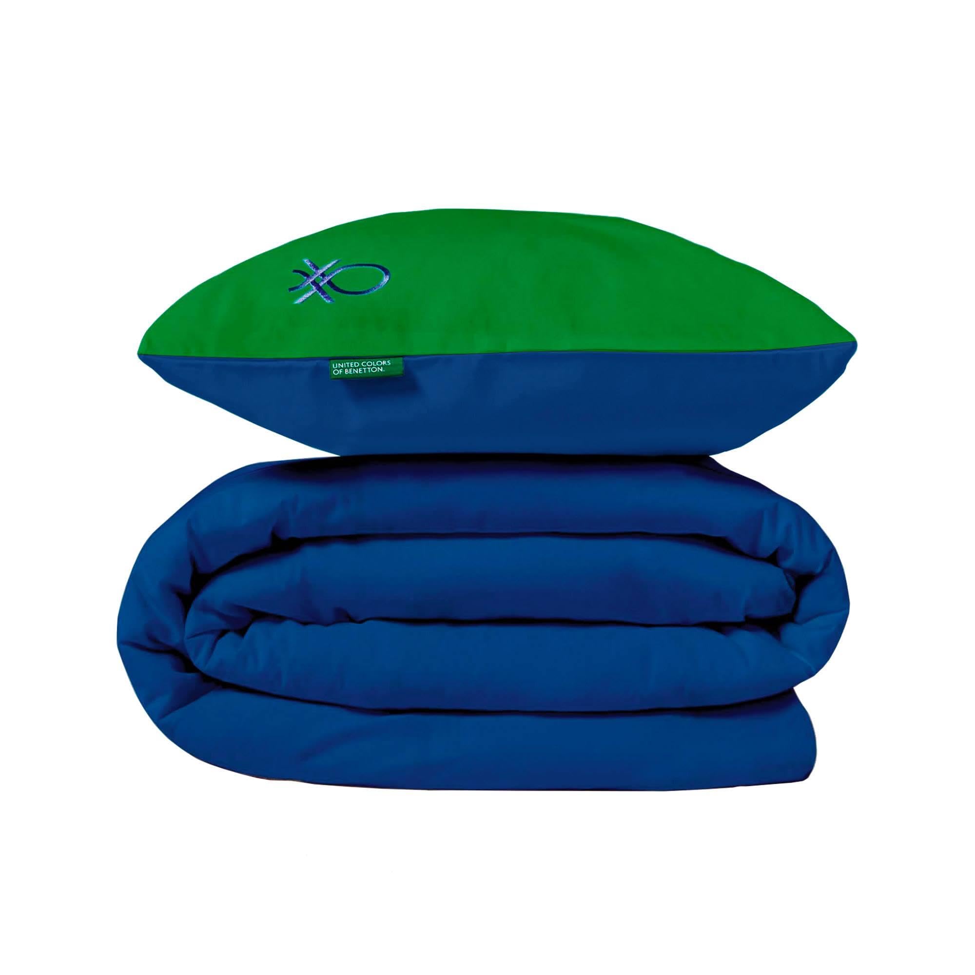 Copripiumino reversibile con bottoni 150/210 cm + lenzuolo in