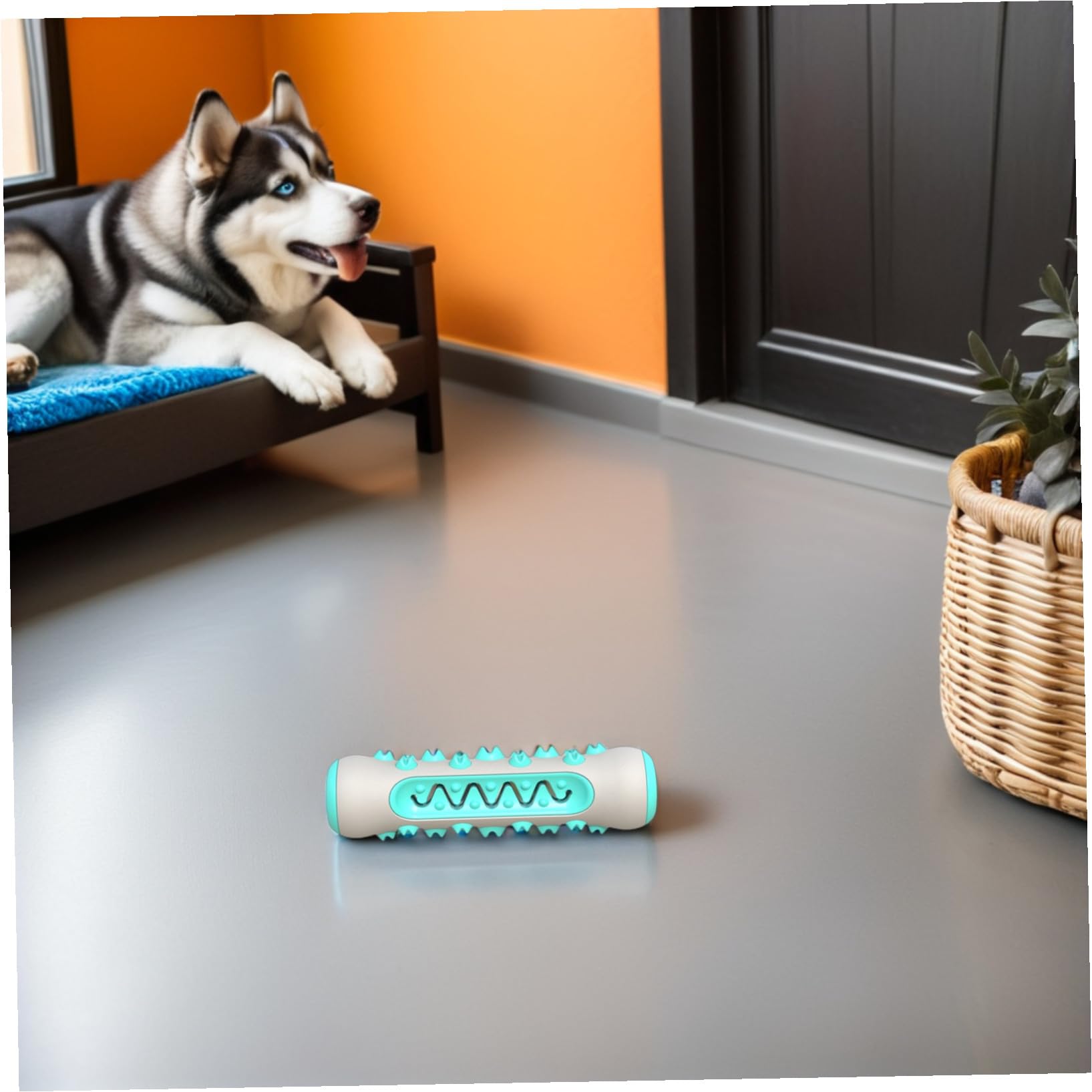 VICASKY 3 Pezzi Giocattoli da Masticare per Cani in Tpr Resistente Bastoncini Dentali Indistruttibili per Pulizia Denti e Allevia Ansia Osso Blu Verde Giallo per Cuccioli e Cani Adulti