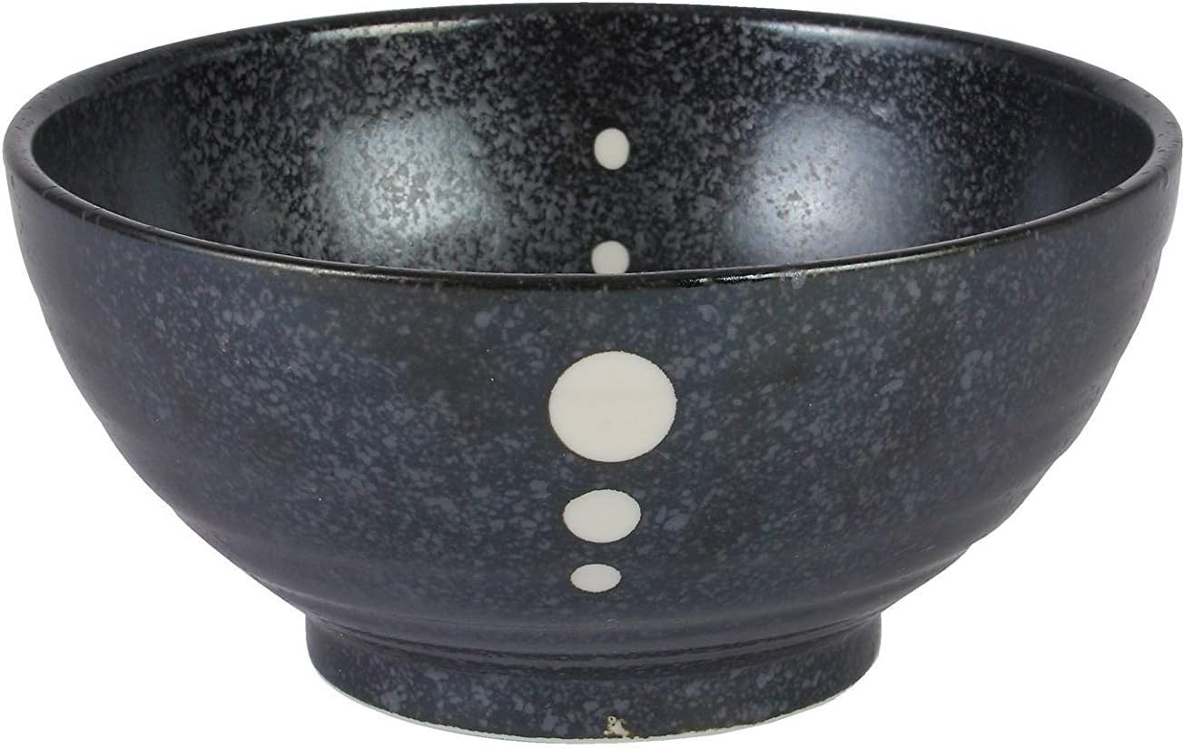 Tableware East Sanuki Donburi 1,200cc Black Polka Dot Monotone Series