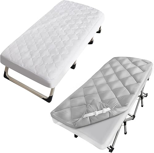 Funda de colchón impermeable y acolchada para cuna para camping, 30 x 75 pulgadas