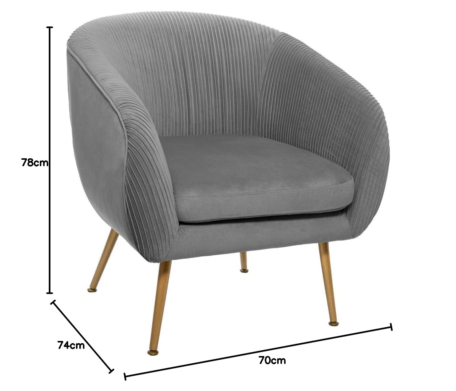 ATMOSPHERA CREATEUR D'INTERIEUR Sillón solaro de Terciopelo Gris