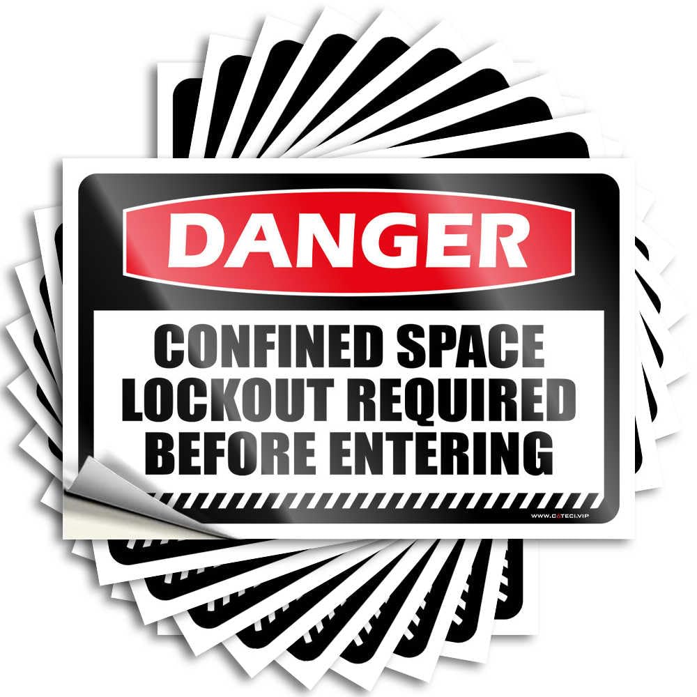 Crazy Sticker, Home Bar Accessories Water Danger Confined Space Lockout Required Before Entering | Funny Quote Stone Decals(6X9CM)