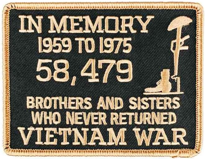 Vietnam in Memory Patch Licensed Military Apparel Patriotic Products Gifts for Veterans Families and Retired VetFriends.com
