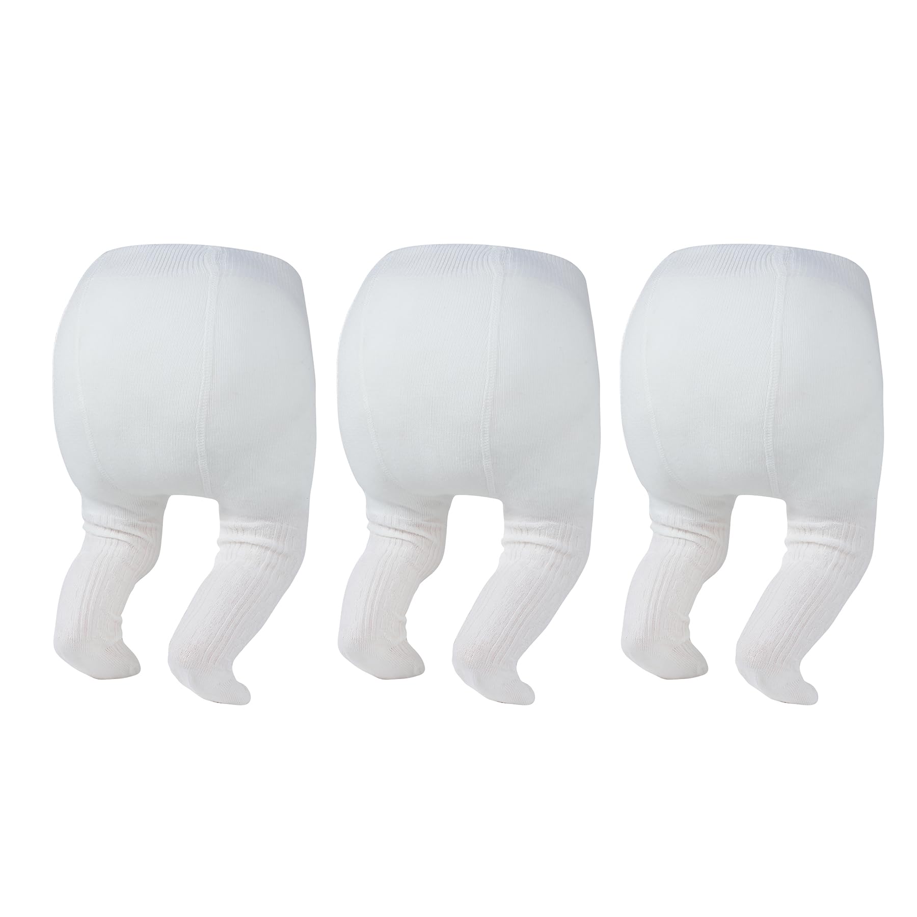 Zando 3 Pack Cable Knit Baby Girl Tights 6-12 Months White Soft 12-18 Months Cotton Leggings 4-6T