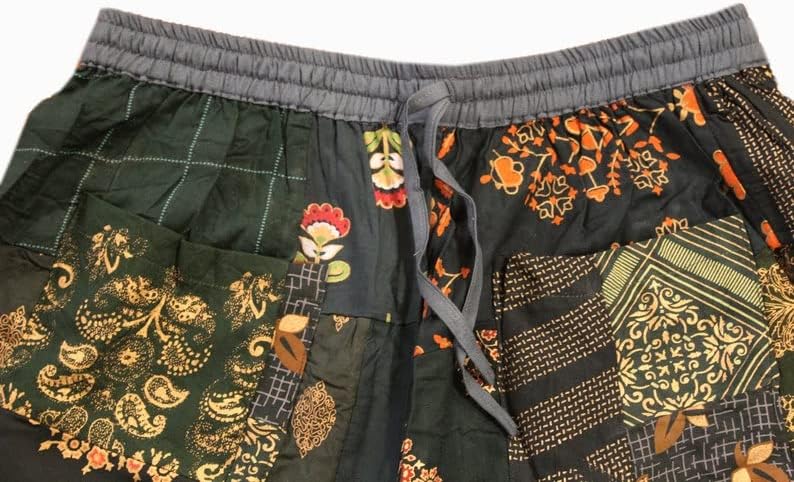 Miniatura 2 de Ethinic Craft Hub - Pantalones cortos unisex bohemios, hippie, de rayón, para festivales, talla única, cintura elástica, cómodos pantalones cortos