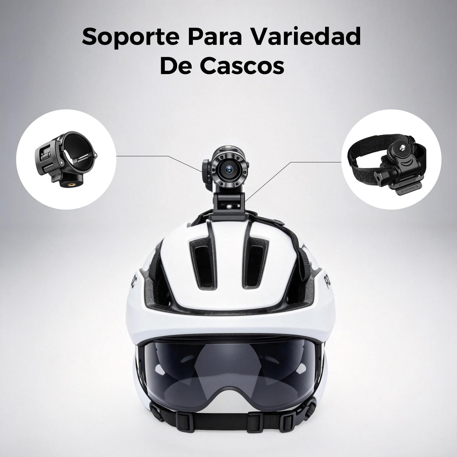 Zeerkeer Dashcam para Moto con Soporte para Casco y Manillar, 1080P Cámara de Casco Impermeable, Gran Angular de 120°, Grabadora de Esquí con Estabilización EIS, Grabación en Bucle, Batería de 3 horas