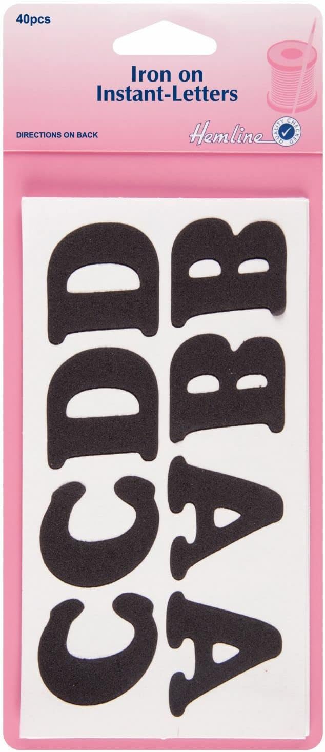 Black Iron On Instant Letters