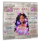 African American Woman Shower Curtains Rustic Background Black Queen Girl Motivational Quotes Shower...