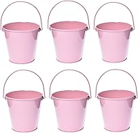 Vista 9 de Cubos de metal con asa, paquete de 6 cubos pequeños de hierro de 4.3 pulgadas, cubo de Pascua, soporte para lápices y macetas, soportes