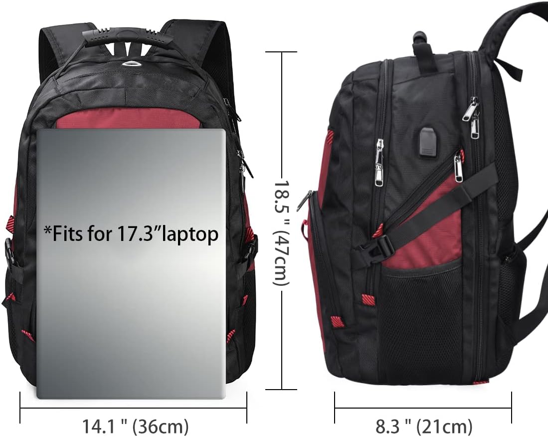 Exclusive Discount 60% Price Laptop Backpack 17 Inch Waterproof Extra Large TSA Travel Backpack Anti Theft College School Business Mens Backpacks with USB Charging Port 17.3 Gaming Computer Backpack for Women Men Red 45L 🛒 Crazy Deals Laptop Backpack 17 Inch Waterproof Extra Large TSA Travel Backpack Anti Theft College School Business Mens Backpacks with USB Charging Port 17.3 Gaming Computer Backpack for Women Men Red 45L