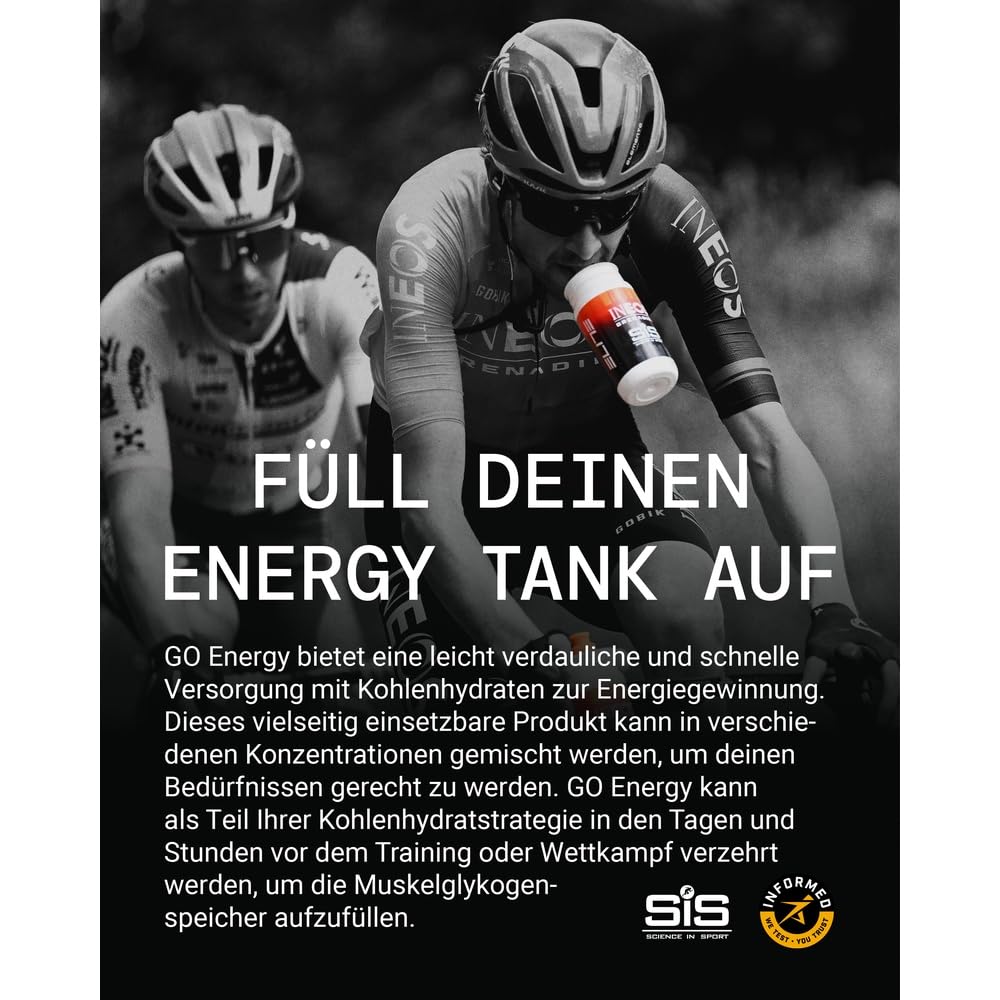 Science in Sport GO Energy Getränkepulver 1,6kg Zitrone Vegan - Energiereiches Kohlenhydrate Pulver mit 47g Kohlenhydrate - Maltodextrin Pulver für das Power Training