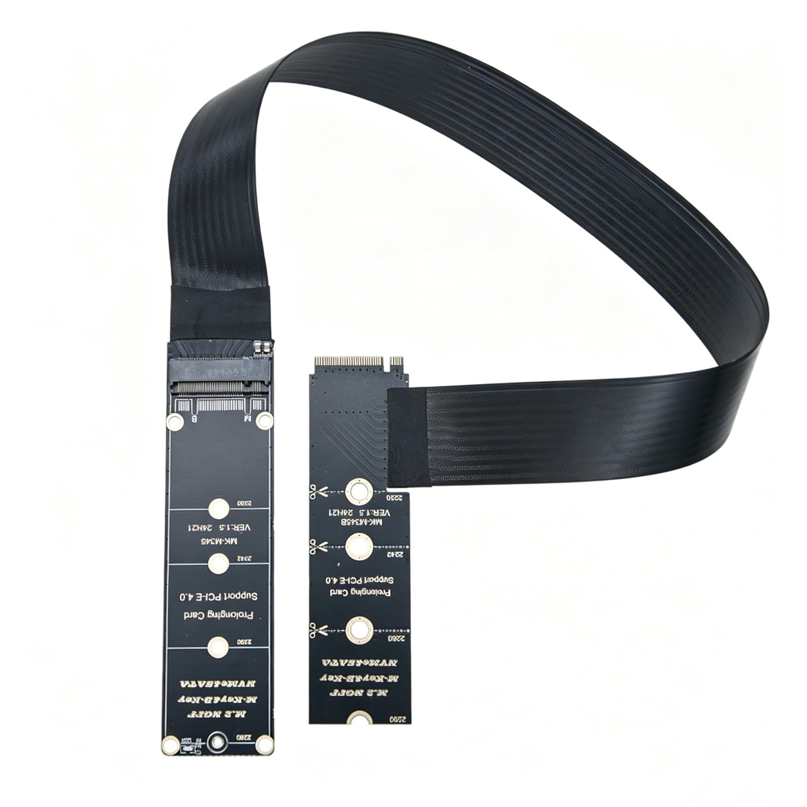 Woedpez A Pcie4.0 Card Extension Dapters With Flat Ribbon Cable Nd Wide Compatibility Pciexpress4.0 M Extenders Flexible Card Extension Cable