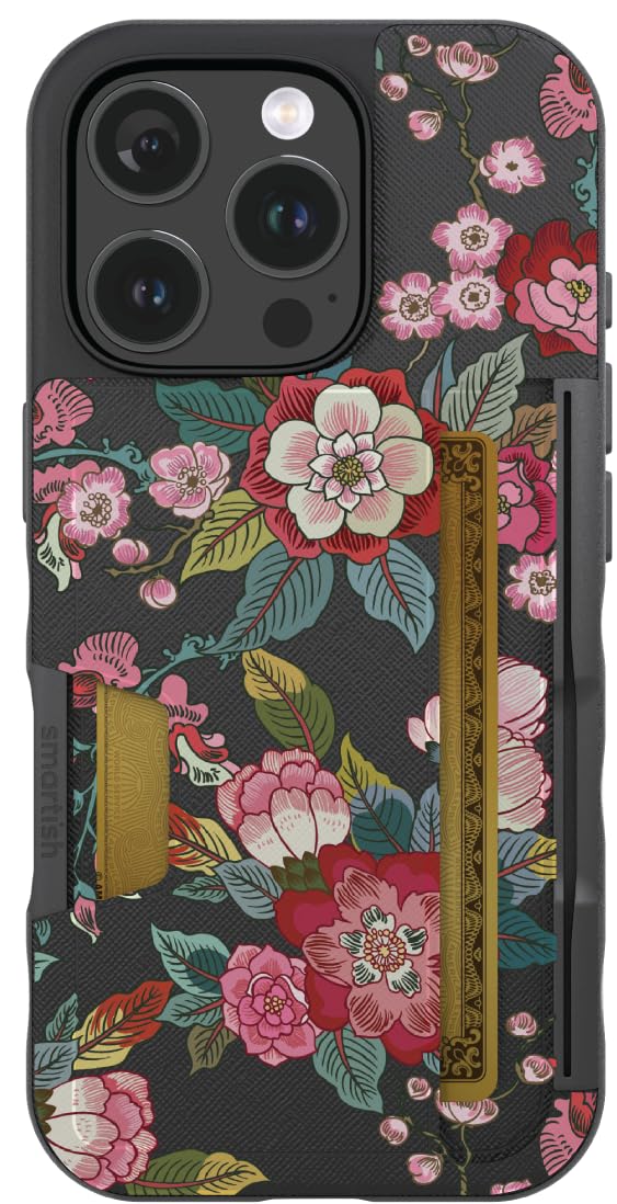 Smartish - Vintage Floral - iPhone 16 Pro Wallet Case - Wallet Slayer Vol 2 [Slim + Protective Kickstand] Credit Card Holder - Fits iPhone 16 Pro