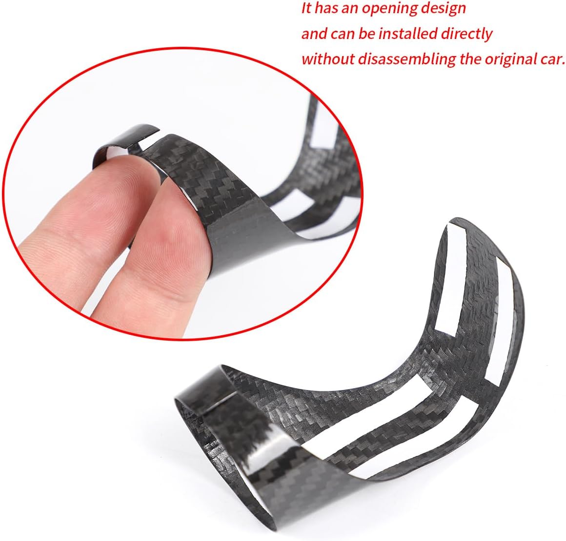 Real Carbon Fiber Interior Accessories Car Gear Shift Knob Head Cover Protective Decorative Fit for Lexus is ES NX GS (Carbon Fiber Black)