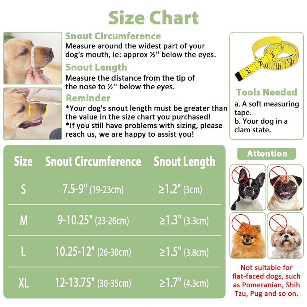 Museruola per cani,in nylon,Museruola Traspirante Cani Regolabile con Cinghie in Velcro, Copertura per Cani di Piccola Media Grande Taglia