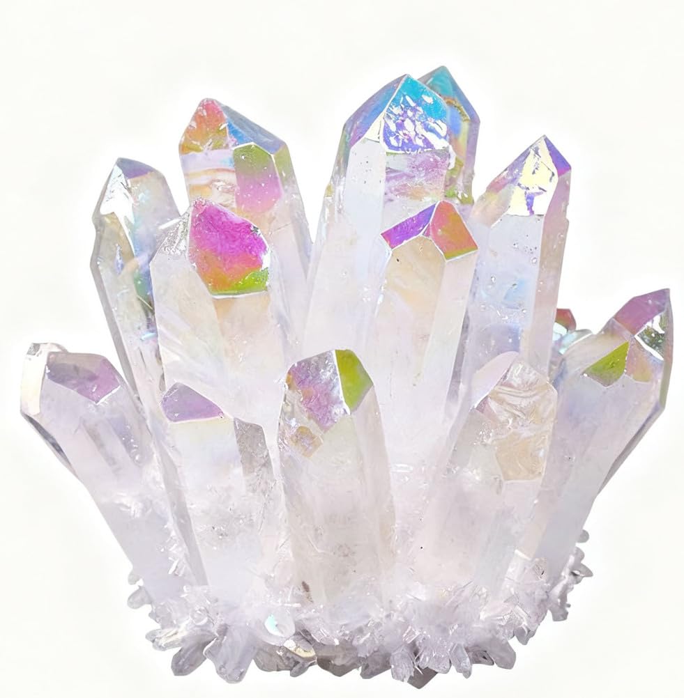QWZTAEOZA Amethyst Crystal, Geode Crystals, Cristal Stone, Raw Cluster, Protection, Purple, Gifts, 300-400G,Electroplated,400g