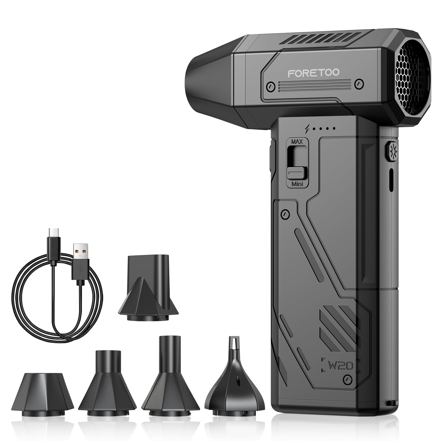 Photo 1 of Compressed Air Duster,130000RPM Electric Air Duster Brushless Motor with Adjustable Stepless Speed, Fast Charging Rechargeable Cordless Air Blower for PC,Car,Keyboard,Pet,Home & Outdoor