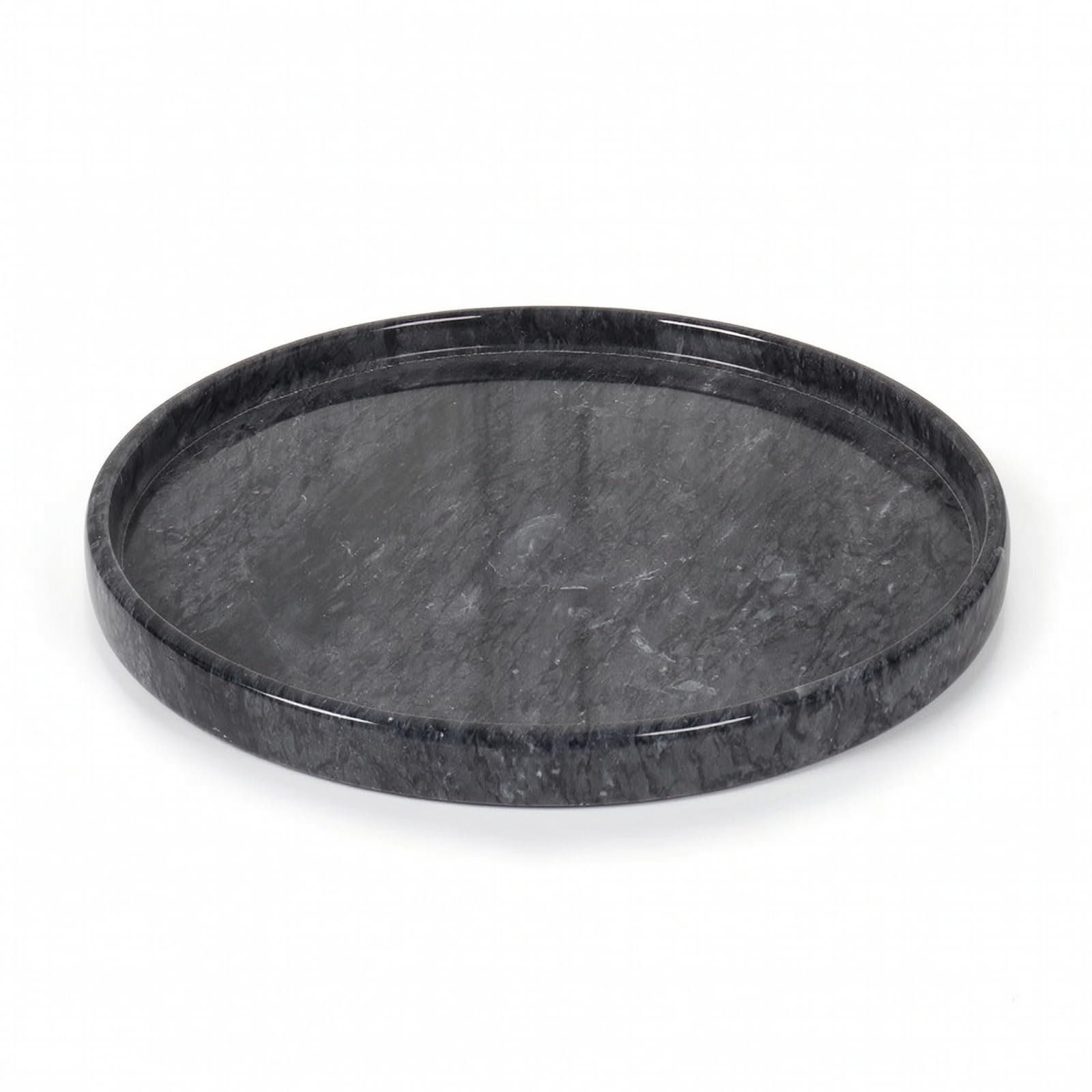 perfk Banja Mármol con Diseño Funcional Superficie Pulida Organizador Joyas Cosméticos y Llaves para Baño y Tocador Apta para Regalo, 30cm