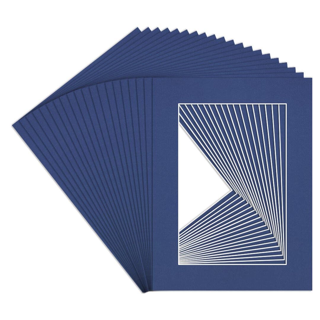 Procut Global 16x12" Blue Picture Mounts to Fit 12x8" Aperture - Precision Cut Cardboard Photo Mount - Ideal for Frames, Prints, Artwork & Certificates - Sizes & Colours Available - 20 Pack