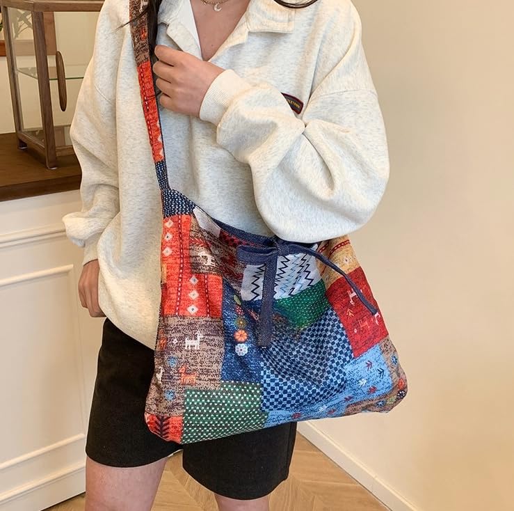 Bolso tote de lona denim para mujer miniatura 2