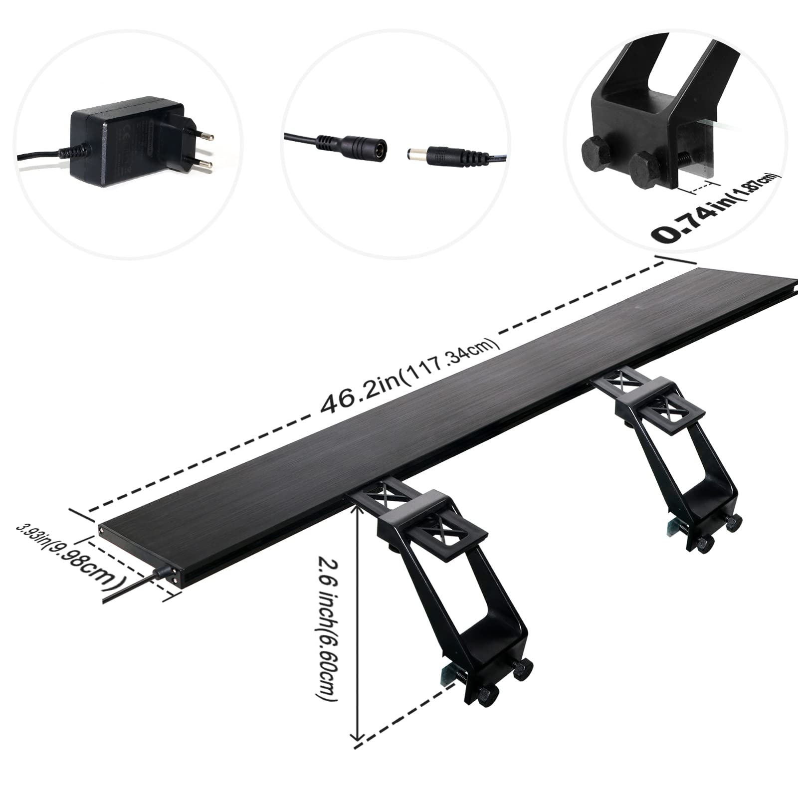 42W Clip-on Aquarium LED Beleuchtung, 24/7 Modus Aquarium Lampe mit Timer, Dimmbare Wasserdicht Aquarium Licht für Wasserpflanzen und Fische