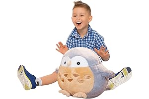 ELAINREN Lifelike Gray Snowy Owl Stuffed Animal
