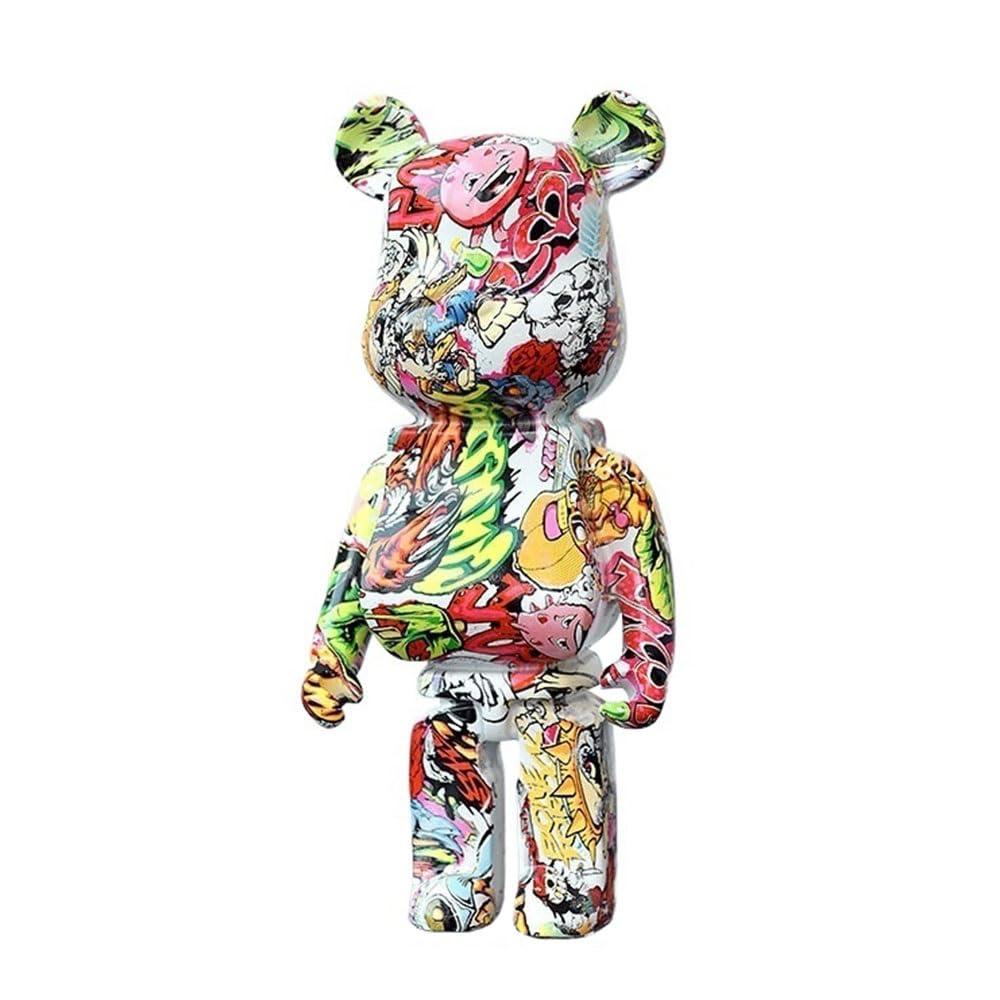 HQDFCNM Bearbrick, Home Desktop Decor Blocks Bear Collectible Display Cabinet Violent Bear 12 * 9 * 27CM