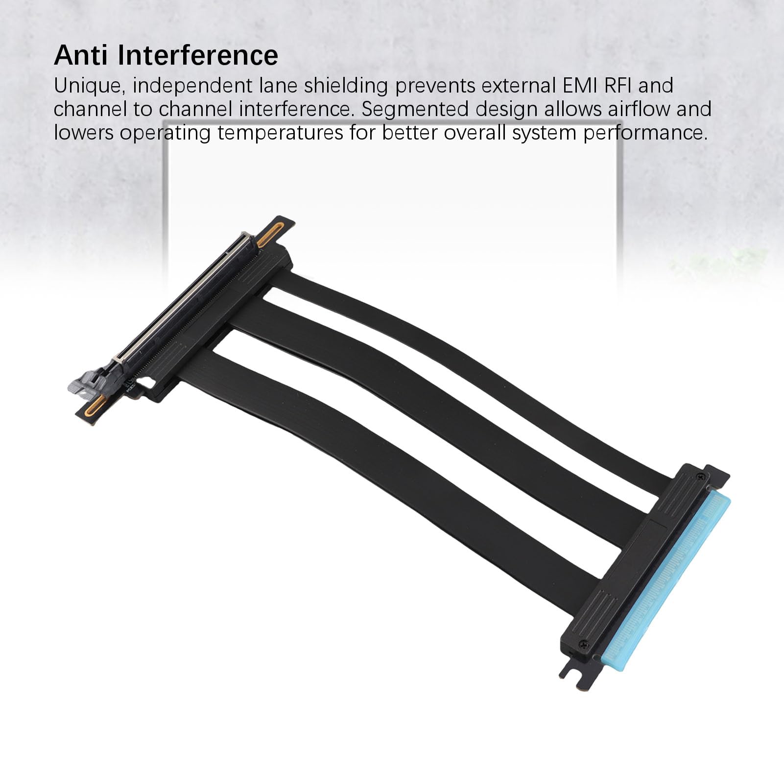 Gedourain Przedłużacz Karty Graficznej Pcie Gen5 X16 Wysoka prędkość Plug and Play dla Większości Podzespołów GPU i Płyty Głównej 20 Cm Dwurzędowa Płytka ABS Pod Kątem 90 Stopni do Komputerowej