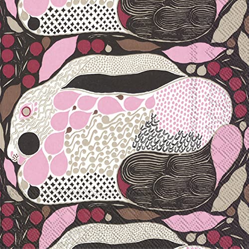 Boston International Servilletas de papel Marimekko, tamaño de almuerzo de 20 unidades, Rusakko