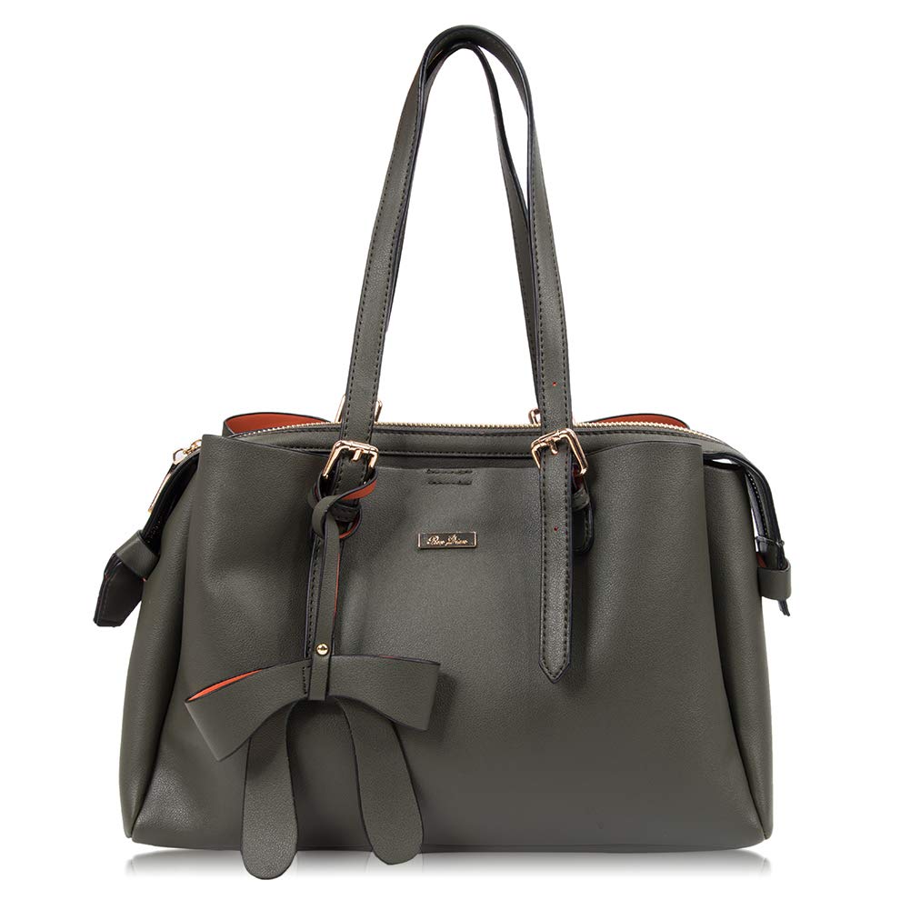 13.3 inch Laptop Tote Bag, Womens Elegant Leather Business Briefcase Lightweight Large Capacity Shoulder Bag, with Dustproof Cover Free