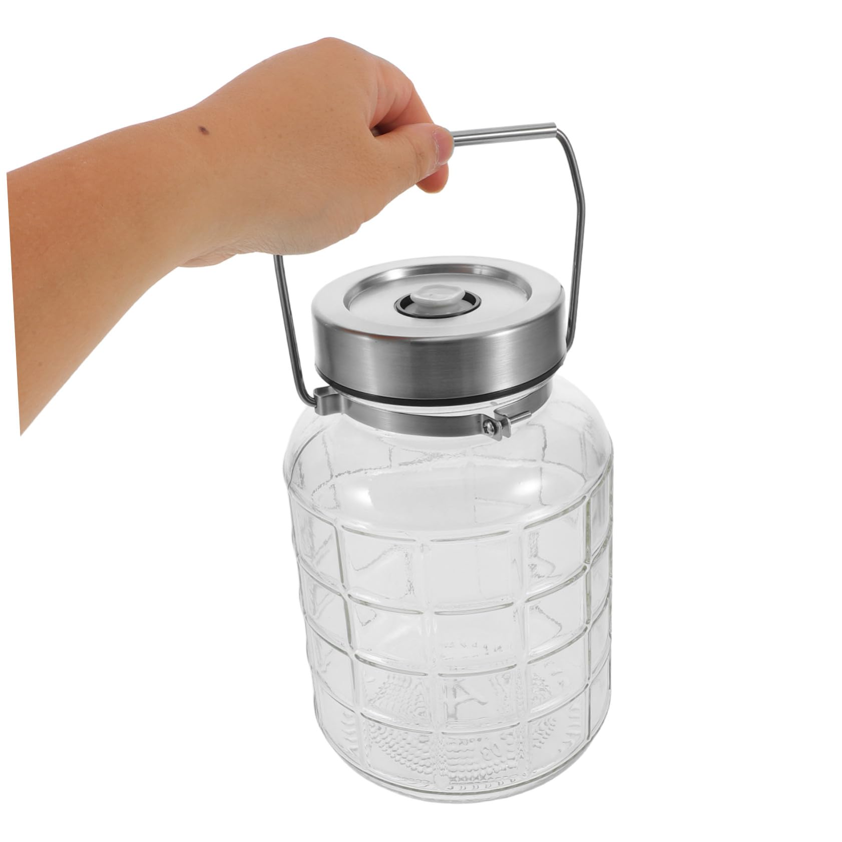 MAGICLULU contenedor de almacenamiento de alimentos Contenedores tarros de especias con tapa tarro de fermentación jarra de almacenamiento de granos Transparent