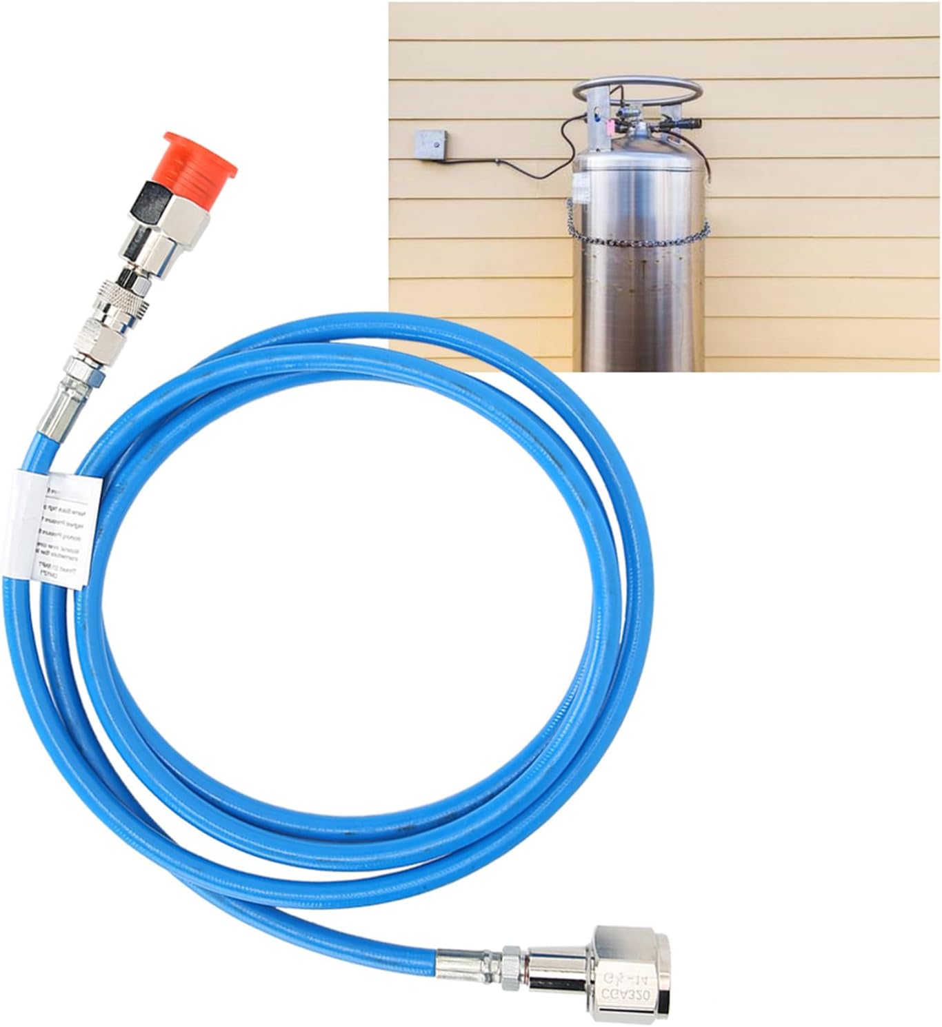 Soda Machine CO2 Adapter with High High Pressure Electroplating Polyurethane External Hose, CGA320 Co2 Tank Direct Adapter to TR21-4 G1/2 Soda Water Machine Stream 2m 6.6ft