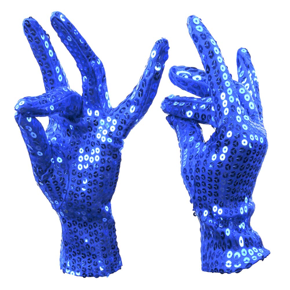Sparkling Sequin Dance Gloves Men Women Fancy Dress Party Halloween Costume Gloves Cosplay Stage Glitter Short Gloves Punk Rock Jazz Salsa Tango Dancer Gloves — image 1