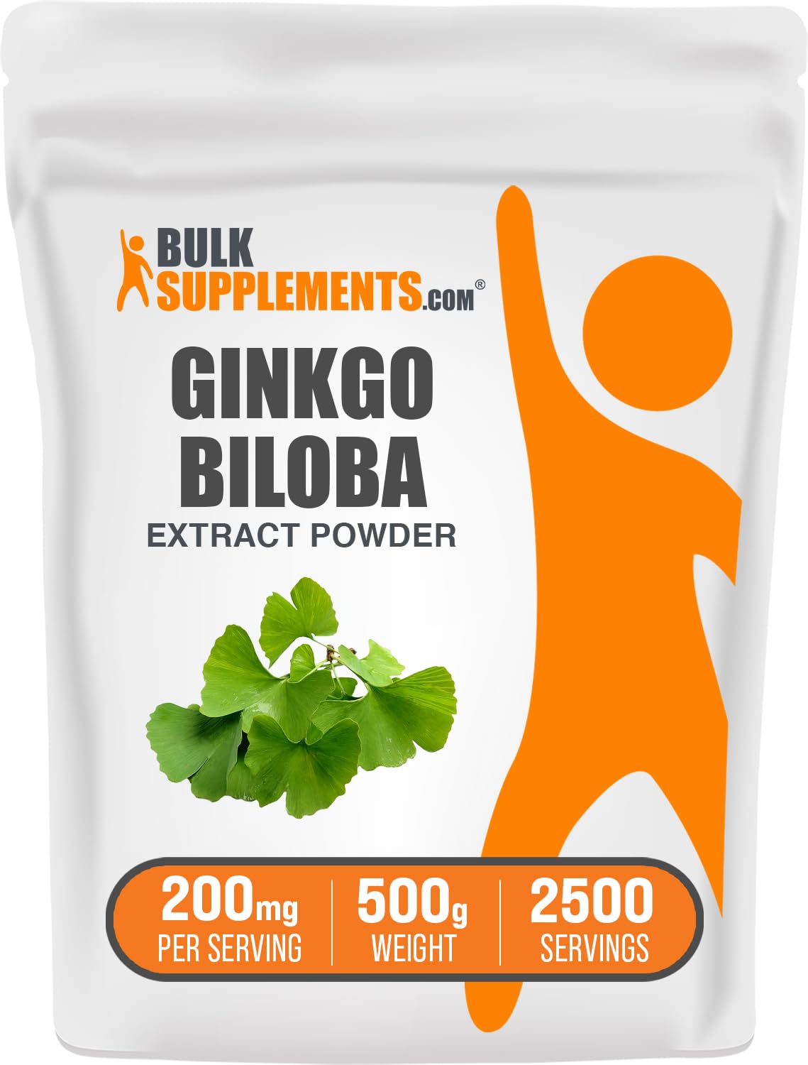 BulkSupplements.com Ginkgo Biloba Extract Powder - from Ginkgo Biloba Leaf, Antioxidant Source, Herbal Supplement - Gluten Free, 200mg per Serving, 500g (1.1 lbs) (Pack of 1) 17.64 Ounce (Pack of 1)