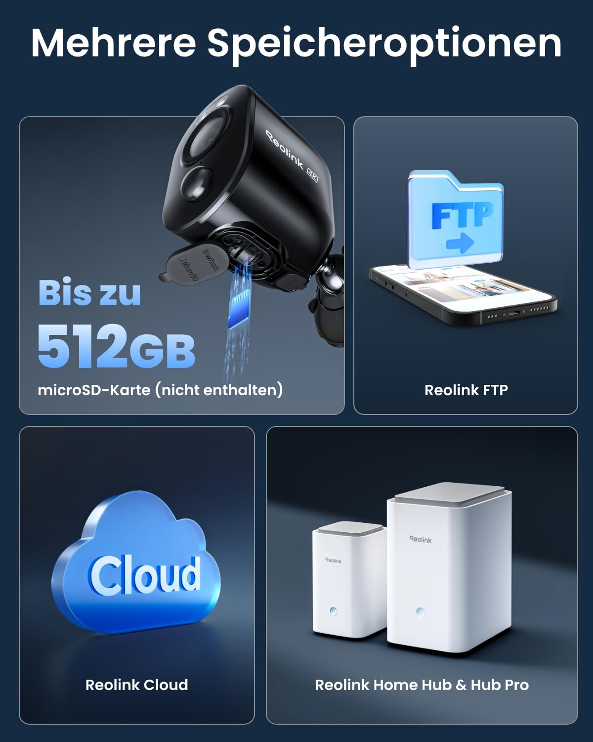 Reolink Überwachungskamera Aussen Akku Argus 3 Ultra(Schwarz) mit Solarpanel, 8MP Farbnachtsicht, Solar WLAN Kamera Outdoor mit 2,4/5GHz WiFi, KI-Erkennung, Alarm-Filter, Spotlights, 2-Wege-Audio