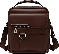 Bolsa Tiracolo Masculina Couro Sintético PU Crossbody Transversal Ombro Mão Casual Executiva Trabalho Viagem Compacta Alça Ajustável Vintage Elegante