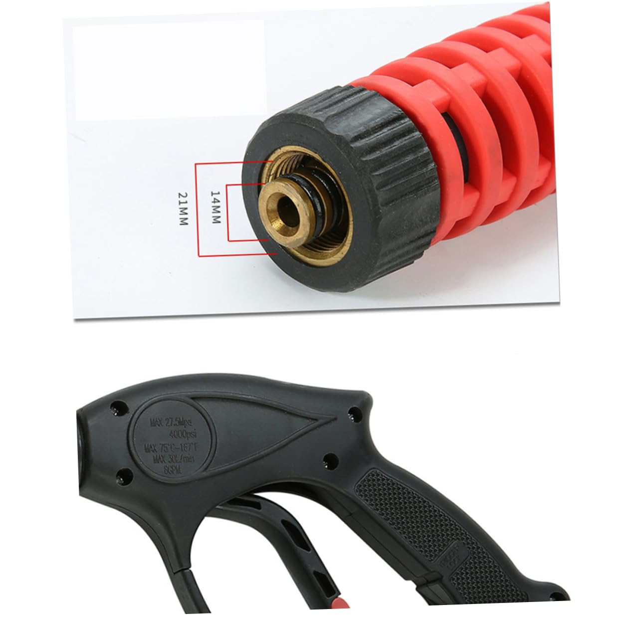 Pistolet Nettoyeur Haute Pression Multifonction pour Lavage de Voiture | Commande Main, Plastique et Cuivre, Arrosage Jardin et Entretien Extérieur