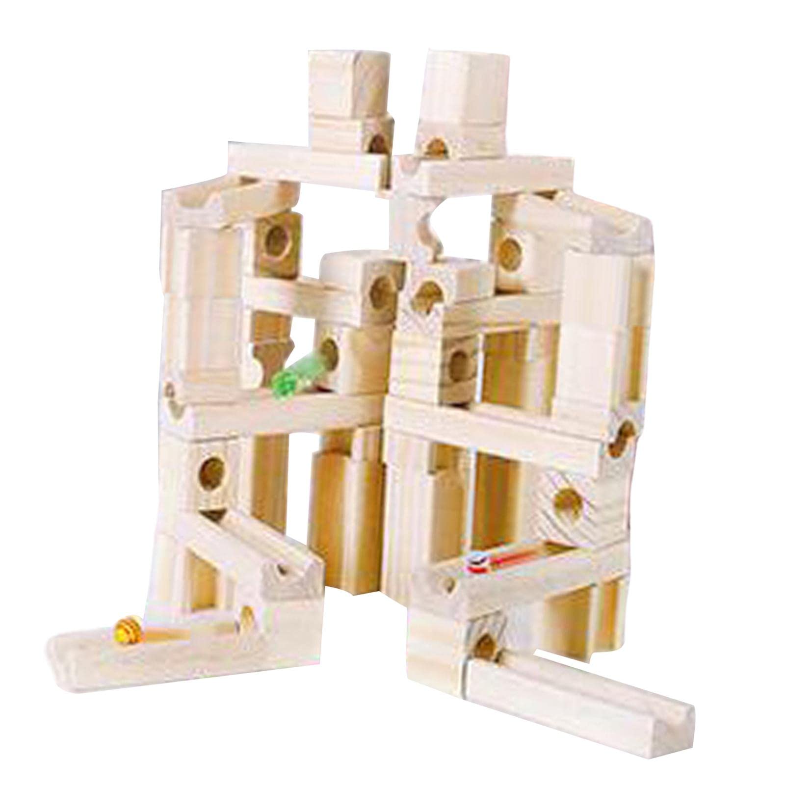 Lyla Wooden Marble Run Building Blocks Set for Boys Girls Birthday Gift Kids 60pcs-image-9