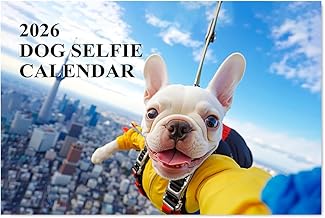 Dog Selfies Calendar 2026 A4 12 Month to View Funny Dog Calendar 2026 Perfect for Home, Office, School, Holidays and Planning Papa Prints