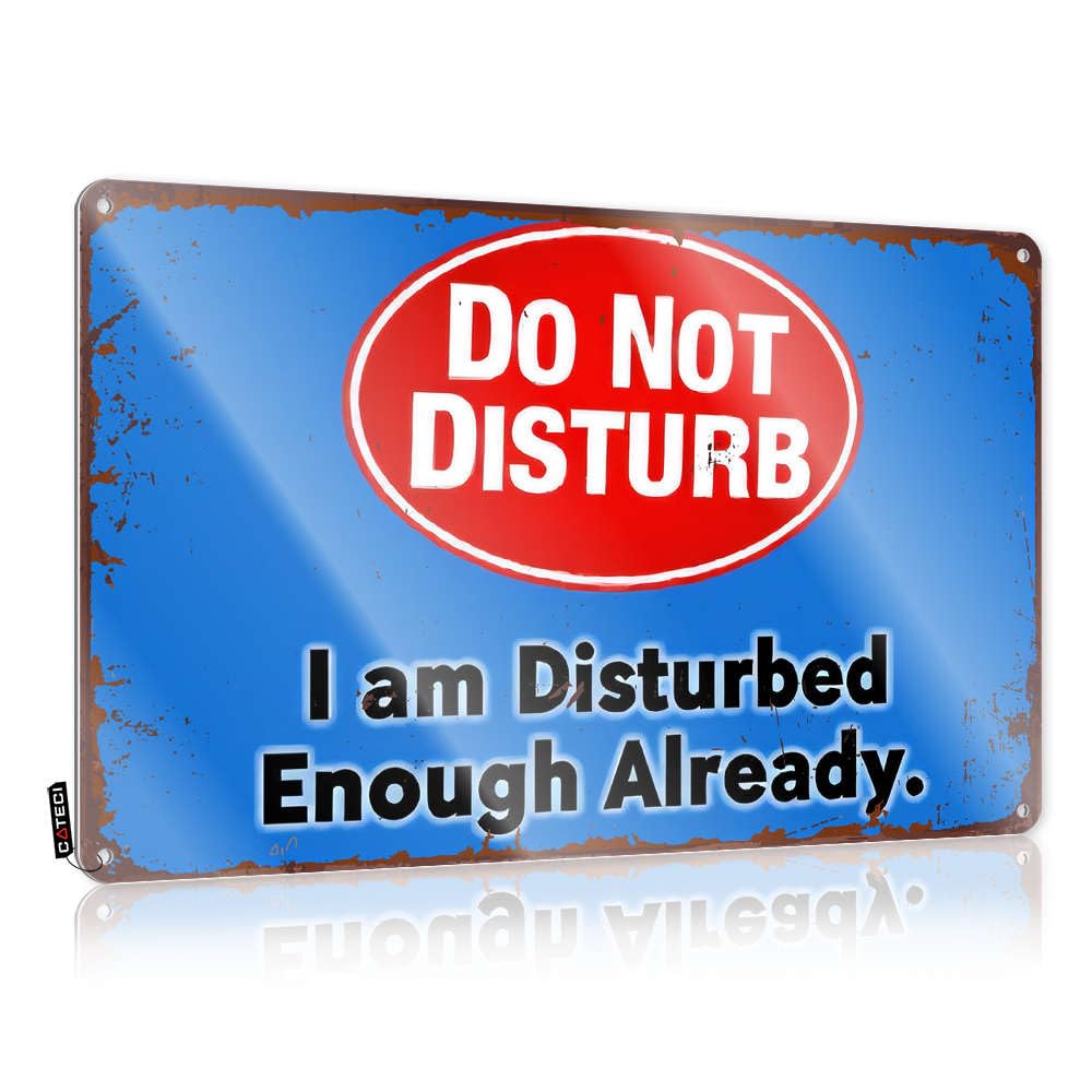 Funny Vintage Signs Do Not Disturb: Already Disturbed Tin Sign Metal Man Cave Decor Bedroom Door Decorations(30X40CM)