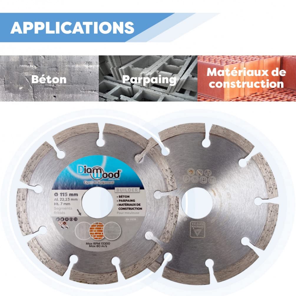 MANNESMANN M 1245-115 DISQUE DIAMANT DIAMÈTRE 115 MM SEGMENTS